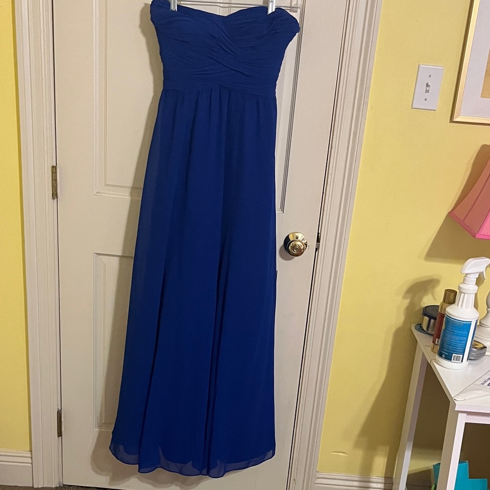 Lauren Ralph Lauren Sappire Blue Strapless Evening Gown size 2
